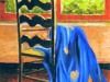 Interno con drappo blu