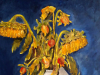 404 Anno 2002. Girasoli appassiti. Dipinto dal vero. Olio su tela.Dim. cm 50 x cm 70. Autore Maestro Alfonso Palma