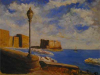 Castel dell'Ovo da pèiazza della vittoria Napoli Italia