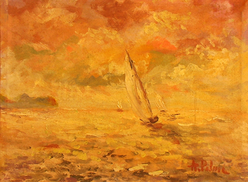 All'imbrunire ( Golfo di Napoli ) . Anno 1976 circa.