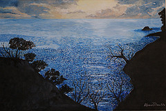 Notturno su mare blu